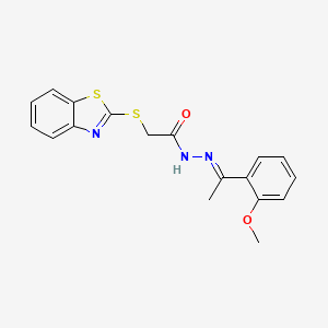 2-(1,3-benzothiazol-2-ylsulfanyl)-N'-[(1E)-1-(2-methoxyphenyl)ethylidene]acetohydrazide