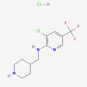 molecular formula C12H16Cl2F3N3 B1501041 (3-Chloro-5-trifluoromethyl-pyridin-2-yl)-piperidin-4-ylmethyl-amine hydrochloride CAS No. 1185311-09-4