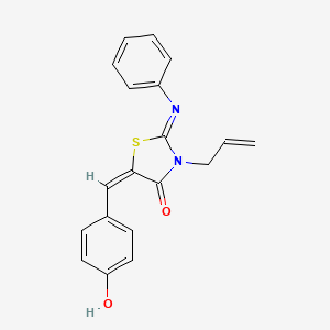 molecular formula C19H16N2O2S B15010419 (2E,5E)-5-(4-hydroxybenzylidene)-2-(phenylimino)-3-(prop-2-en-1-yl)-1,3-thiazolidin-4-one 