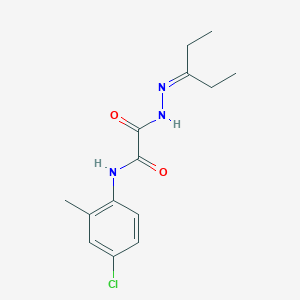 N-(4-chloro-2-methylphenyl)-2-oxo-2-[2-(pentan-3-ylidene)hydrazinyl]acetamide