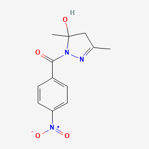 (5-hydroxy-3,5-dimethyl-4,5-dihydro-1H-pyrazol-1-yl)(4-nitrophenyl)methanone