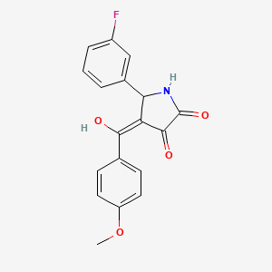 (4E)-5-(3-fluorophenyl)-4-[hydroxy(4-methoxyphenyl)methylidene]pyrrolidine-2,3-dione