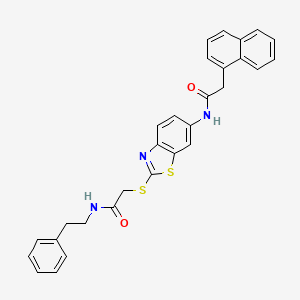 molecular formula C29H25N3O2S2 B15010443 2-(naphthalen-1-yl)-N-[2-({2-oxo-2-[(2-phenylethyl)amino]ethyl}sulfanyl)-1,3-benzothiazol-6-yl]acetamide 