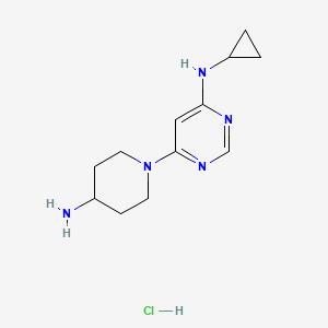 molecular formula C12H20ClN5 B1501045 6-(4-Aminopiperidin-1-yl)-N-cyclopropylpyrimidin-4-amine hydrochloride CAS No. 1185317-86-5