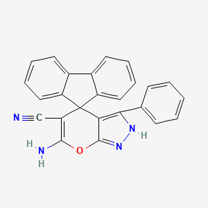 molecular formula C25H16N4O B15010451 6'-amino-3'-phenyl-1'H-spiro[fluorene-9,4'-pyrano[2,3-c]pyrazole]-5'-carbonitrile 