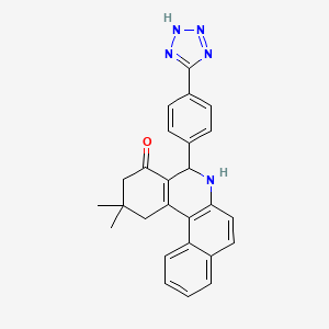 molecular formula C26H23N5O B15010512 2,2-dimethyl-5-[4-(1H-tetrazol-5-yl)phenyl]-2,3,5,6-tetrahydrobenzo[a]phenanthridin-4(1H)-one 