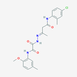 molecular formula C21H23ClN4O4 B15010531 (3E)-N-(4-chloro-2-methylphenyl)-3-(2-{[(2-methoxy-5-methylphenyl)amino](oxo)acetyl}hydrazinylidene)butanamide 