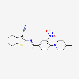 2-({(E)-[4-(4-methylpiperidin-1-yl)-3-nitrophenyl]methylidene}amino)-4,5,6,7-tetrahydro-1-benzothiophene-3-carbonitrile