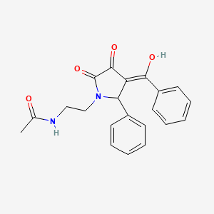 molecular formula C21H20N2O4 B15010545 N-{2-[3-hydroxy-2-oxo-5-phenyl-4-(phenylcarbonyl)-2,5-dihydro-1H-pyrrol-1-yl]ethyl}acetamide 