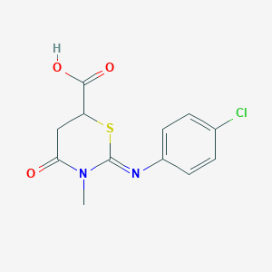 (2E)-2-[(4-chlorophenyl)imino]-3-methyl-4-oxo-1,3-thiazinane-6-carboxylic acid