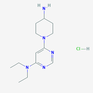 molecular formula C13H24ClN5 B1501055 [6-(4-Amino-piperidin-1-yl)-pyrimidin-4-yl]-diethyl-amine hydrochloride CAS No. 1185310-82-0