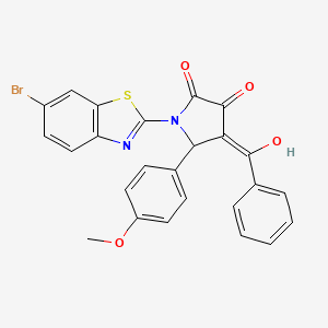 molecular formula C25H17BrN2O4S B15010566 1-(6-bromo-1,3-benzothiazol-2-yl)-3-hydroxy-5-(4-methoxyphenyl)-4-(phenylcarbonyl)-1,5-dihydro-2H-pyrrol-2-one 