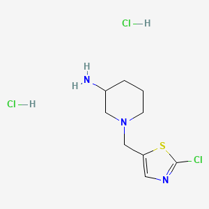 molecular formula C9H16Cl3N3S B1501060 1-(2-Chloro-thiazol-5-ylmethyl)-piperidin-3-ylamine dihydrochloride CAS No. 1185311-97-0