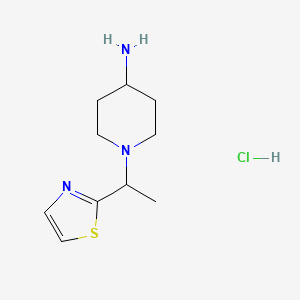 molecular formula C10H18ClN3S B1501061 1-(1-Thiazol-2-yl-ethyl)-piperidin-4-ylamine hydrochloride CAS No. 1185311-19-6