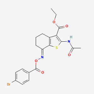 molecular formula C20H19BrN2O5S B15010618 ethyl (7E)-2-(acetylamino)-7-({[(4-bromophenyl)carbonyl]oxy}imino)-4,5,6,7-tetrahydro-1-benzothiophene-3-carboxylate 