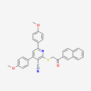 4,6-Bis(4-methoxyphenyl)-2-{[2-(naphthalen-2-yl)-2-oxoethyl]sulfanyl}pyridine-3-carbonitrile