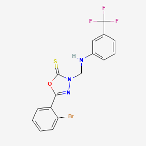 5-(2-bromophenyl)-3-({[3-(trifluoromethyl)phenyl]amino}methyl)-1,3,4-oxadiazole-2(3H)-thione