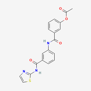 molecular formula C19H15N3O4S B15010689 3-{[3-(1,3-Thiazol-2-ylcarbamoyl)phenyl]carbamoyl}phenyl acetate 