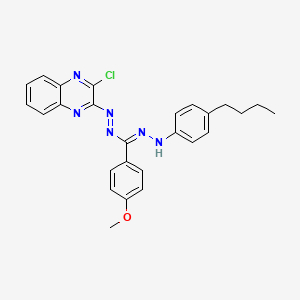 2-[(2E)-2-{[(E)-(4-butylphenyl)diazenyl](4-methoxyphenyl)methylidene}hydrazinyl]-3-chloroquinoxaline