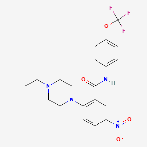 molecular formula C20H21F3N4O4 B15010738 2-(4-ethylpiperazin-1-yl)-5-nitro-N-[4-(trifluoromethoxy)phenyl]benzamide 