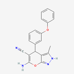 6-Amino-3-methyl-4-(3-phenoxyphenyl)-1,4-dihydropyrano[2,3-c]pyrazole-5-carbonitrile