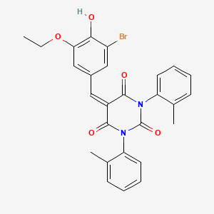 5-[(3-Bromo-5-ethoxy-4-hydroxyphenyl)methylidene]-1,3-bis(2-methylphenyl)-1,3-diazinane-2,4,6-trione