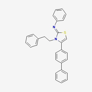 N-[(2Z)-4-(biphenyl-4-yl)-3-(2-phenylethyl)-1,3-thiazol-2(3H)-ylidene]aniline