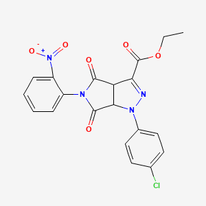 Ethyl 1-(4-chlorophenyl)-5-(2-nitrophenyl)-4,6-dioxo-1,3a,4,5,6,6a-hexahydropyrrolo[3,4-c]pyrazole-3-carboxylate