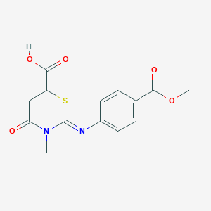 (2E)-2-{[4-(Methoxycarbonyl)phenyl]imino}-3-methyl-4-oxo-1,3-thiazinane-6-carboxylic acid