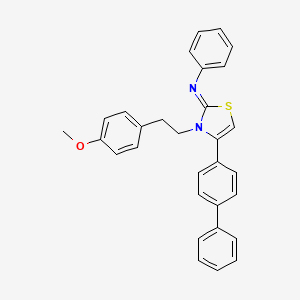 molecular formula C30H26N2OS B15010807 N-[(2Z)-4-(biphenyl-4-yl)-3-[2-(4-methoxyphenyl)ethyl]-1,3-thiazol-2(3H)-ylidene]aniline 