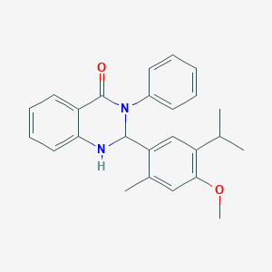 molecular formula C25H26N2O2 B15010811 2-[4-methoxy-2-methyl-5-(propan-2-yl)phenyl]-3-phenyl-2,3-dihydroquinazolin-4(1H)-one 