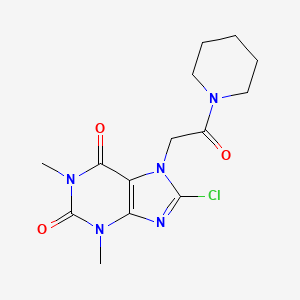 8-chloro-1,3-dimethyl-7-[2-oxo-2-(piperidin-1-yl)ethyl]-3,7-dihydro-1H-purine-2,6-dione