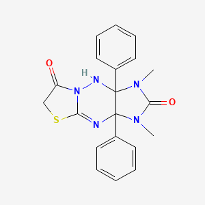 molecular formula C20H19N5O2S B15010827 1,3-dimethyl-3a,9a-diphenyl-3,3a,9,9a-tetrahydroimidazo[4,5-e][1,3]thiazolo[3,2-b][1,2,4]triazine-2,7(1H,6H)-dione 