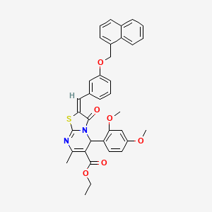 ethyl (2E)-5-(2,4-dimethoxyphenyl)-7-methyl-2-[3-(naphthalen-1-ylmethoxy)benzylidene]-3-oxo-2,3-dihydro-5H-[1,3]thiazolo[3,2-a]pyrimidine-6-carboxylate