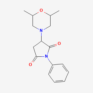 molecular formula C16H20N2O3 B15010914 3-(2,6-Dimethylmorpholin-4-yl)-1-phenylpyrrolidine-2,5-dione 