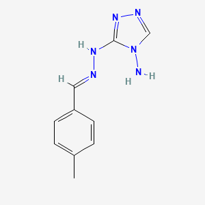 molecular formula C10H12N6 B15010936 3-[(2E)-2-(4-methylbenzylidene)hydrazinyl]-4H-1,2,4-triazol-4-amine 