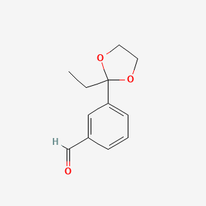 molecular formula C12H14O3 B1501094 3-(2-Ethyl-1,3-dioxolan-2-yl)benzaldehyde CAS No. 476412-33-6