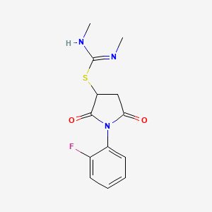 molecular formula C13H14FN3O2S B15010955 1-(2-fluorophenyl)-2,5-dioxopyrrolidin-3-yl N,N'-dimethylcarbamimidothioate 