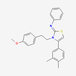 N-[(2Z)-4-(3,4-dimethylphenyl)-3-[2-(4-methoxyphenyl)ethyl]-1,3-thiazol-2(3H)-ylidene]aniline