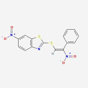 Benzothiazole, 6-nitro-2-(2-nitro-2-phenylethenylthio)-