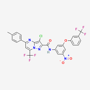 3-chloro-5-(4-methylphenyl)-N-{3-nitro-5-[3-(trifluoromethyl)phenoxy]phenyl}-7-(trifluoromethyl)pyrazolo[1,5-a]pyrimidine-2-carboxamide