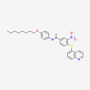 molecular formula C30H31N3O3S B15011014 N-{(E)-[3-nitro-4-(quinolin-5-ylsulfanyl)phenyl]methylidene}-4-(octyloxy)aniline 