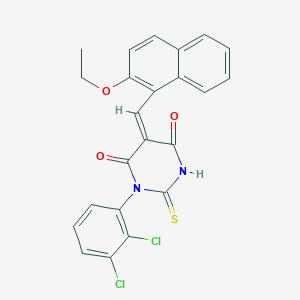 (5E)-1-(2,3-dichlorophenyl)-5-[(2-ethoxynaphthalen-1-yl)methylidene]-2-sulfanylidene-1,3-diazinane-4,6-dione