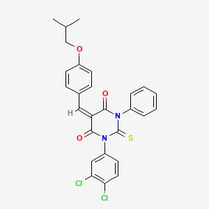 (5E)-1-(3,4-Dichlorophenyl)-5-{[4-(2-methylpropoxy)phenyl]methylidene}-3-phenyl-2-sulfanylidene-1,3-diazinane-4,6-dione