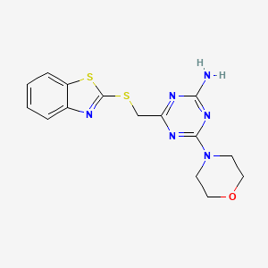 4-[(1,3-Benzothiazol-2-ylsulfanyl)methyl]-6-(morpholin-4-yl)-1,3,5-triazin-2-amine