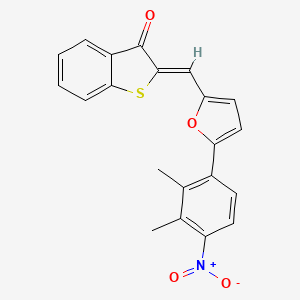 molecular formula C21H15NO4S B15011115 (2Z)-2-{[5-(2,3-dimethyl-4-nitrophenyl)furan-2-yl]methylidene}-1-benzothiophen-3(2H)-one 