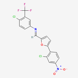 4-chloro-N-{(E)-[5-(2-chloro-4-nitrophenyl)furan-2-yl]methylidene}-3-(trifluoromethyl)aniline