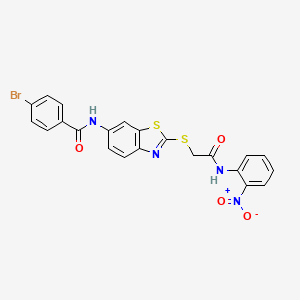 4-bromo-N-[2-({2-[(2-nitrophenyl)amino]-2-oxoethyl}sulfanyl)-1,3-benzothiazol-6-yl]benzamide