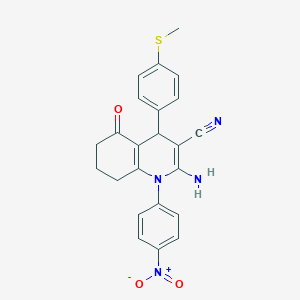 2-Amino-4-[4-(methylsulfanyl)phenyl]-1-(4-nitrophenyl)-5-oxo-1,4,5,6,7,8-hexahydroquinoline-3-carbonitrile