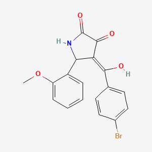 molecular formula C18H14BrNO4 B15011172 4-[(4-bromophenyl)carbonyl]-3-hydroxy-5-(2-methoxyphenyl)-1,5-dihydro-2H-pyrrol-2-one 